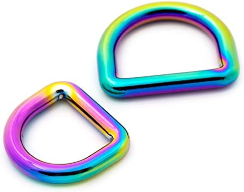 Rainbow Metal D-prstenovi, 6pcs ne zavareni DEE prsten za bag Landyard Diy Craft Pribor