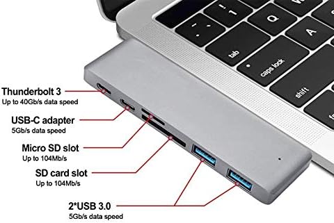 Sbsnh multifunkcionalni USB - C Hub ,USB Hub 6 u 1 Tip-C USB-C HUB Adapter Dual USB 3.0 Port
