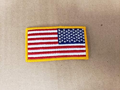 Američka američka zastava obrnuta ramena požuta žuta granica. Napravljeno u SAD-u 3,25 x 2