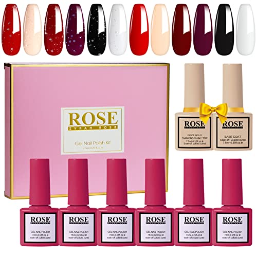 ROSE ZYRAH ROSE 8kom-crveni gel Set lakova za nokte - kolekcija Bloody Mary popularni Shimmer crveni bordo komplet Gel lakova poklon