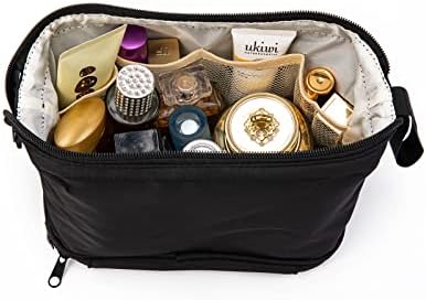 Vlovso za šminka za torbicu, dvoslojnu kozmetičku torbu, male šminkersku torbu za šminku Travel šminke za žene Dnevne kozmetičke torbe