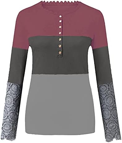 Ženska bluza s dugim rukavima Jednostavna osnovna majica prevelika comfy bluza Tunika opuštena fit tee bluza Vanjski bluza