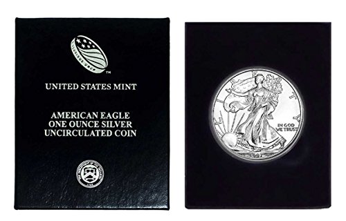 1997 - U.S. Silver Eagle u plastičnom zraku u magnetu Closch Cling Box - GEM sjajan Neprikuljeni dolar Neprirugirani američki metvica