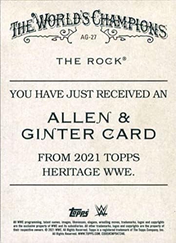 2021 Heritage baštine WWE Allen i Ginter AG-27 Trgovačka kartica za hrvanje rocka