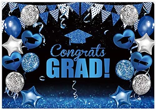 Allenjoy 82 x 59 plavi ukrasi za diplomske zabave pozadina za školsku fotografiju čestitke na čestitkama Grad klasa 2023 Prom Supplies