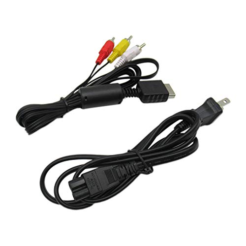 Kabl za napajanje i AV kabl za PS1 PS2 PS3, AC kabl za napajanje i AV kabl kompatibilni za Playstation 1 2 3, 2 krak napajanje & amp; Audio Video RCA AV set za zamjenu kabla