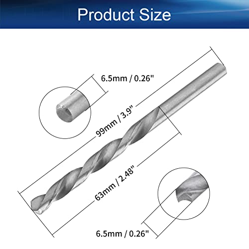 Auniwaig Twist Drill High Speed Steel Bit, Mini Twist burgije Set, Jobber Small Twist burgije, 5.3 mm Twist Drill, HSS-4241 Twist