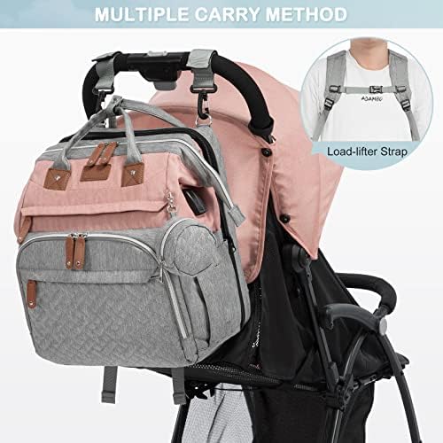 Lovevook ruksačka torba, prostrana višenamjenska torba za pelenu s promjenom jastučića za dječake, putničke torbe za bebe sa USB punjenjem, savršenim poklonima za nove mame, vodootporan i izdržljiv