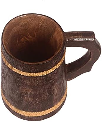 Drvena krilica piva šalica za kavu za rođendan ili doc dekor poklon, smeđi antički stil 1 komad