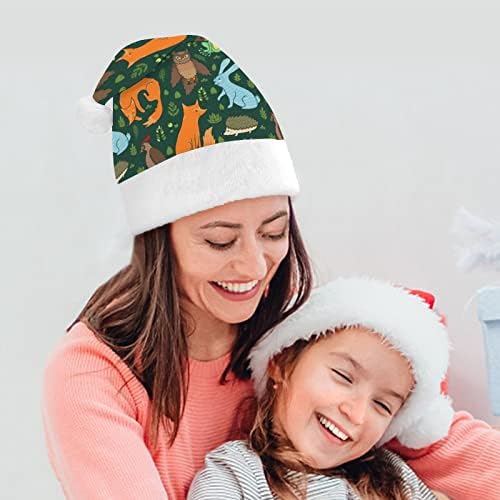 Slatka šumske životinje Funny Božić šešir Santa Claus kape kratki pliš sa bijelim manžetama za Božić odmor Party ukras zalihe