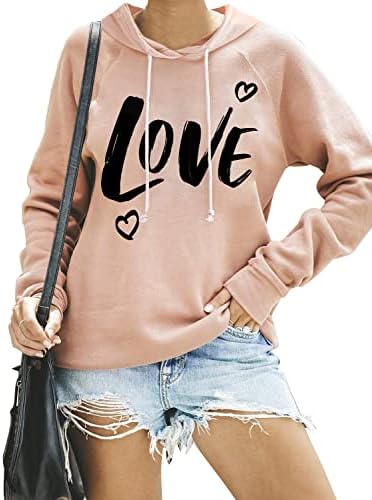 Syellowafter ženska ležerna pulover Love Pismom tiskane duksere lagane vrhove bluza