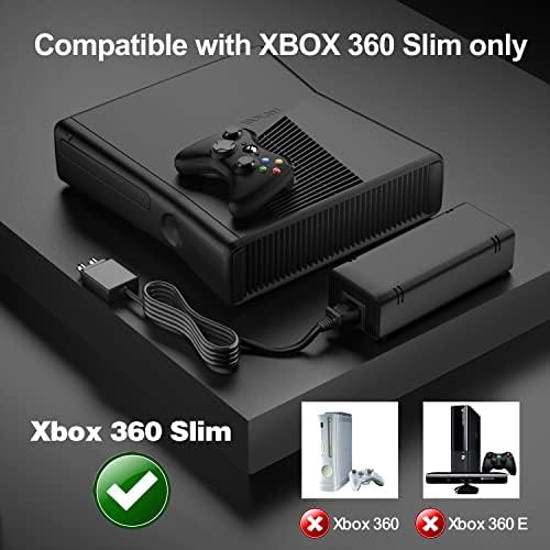 Zamjena Napajanja za Xbox 360 Slim napajanjem, nadograđeno Napajanje AC adaptera[Napredno tiho izdanje] sa ventilatorom za hlađenje