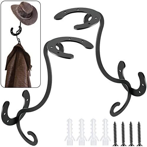 Zapadni kaubojski šešir za zidni ukrasni zidni držač metalni kaubojski šešir držač rustikalni šešir Organizator za šešir Ključ vrata