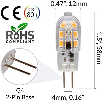 Simba rasvjeta LED G4 sijalica 1.5 W T3 20w zamjena halogena 12v AC/DC JC Bi-Pin baza za akcentna svjetla, pod ormarom Pak svjetlo,