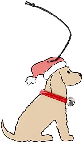 Pas Drveni privjesci Božićni ukrasi za Xmas Tree Dekoracija za kućna vrata Viseći ukrasi Kristalni vijenac za središnji komad