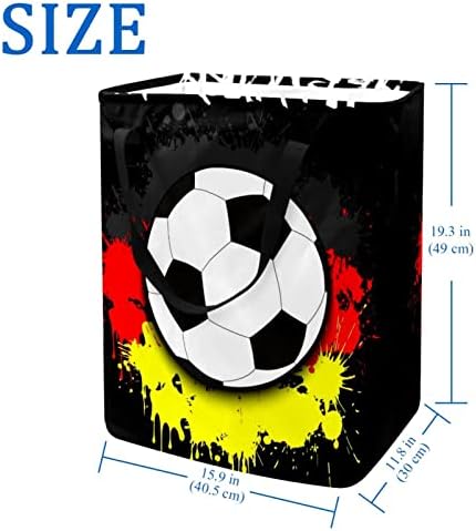 Njemačka Zastava fudbalska lopta protiv uzorka Print sklopiva korpa za pranje veša, 60L vodootporne korpe za veš veš igračke skladište za spavaonicu u kupatilu