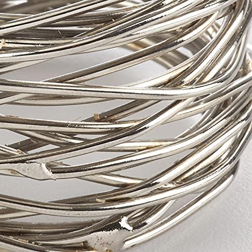 Saro Lifestyle Metal Twine dizajn prstenovi za salvete, 1,5 , srebro