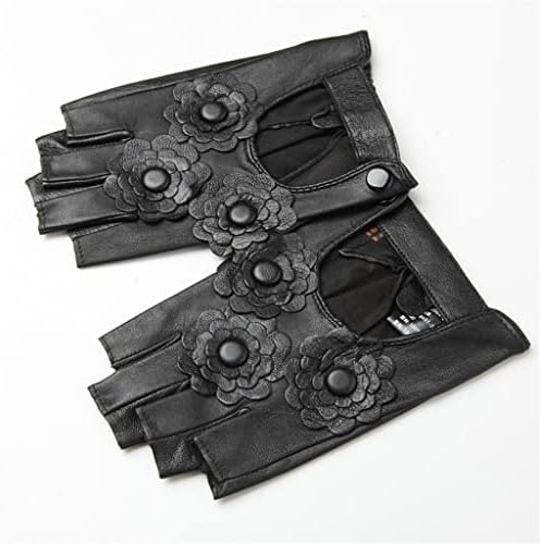 TREXD ženske kožne rukavice padaju ženske crne rukavice za vožnju bez prstiju