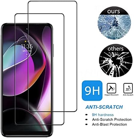 Aiselan za Motorola G 5G 2022 potpuna pokrivenost Zaštita ekrana, [2 kom] crna svila 9h tvrdoća kaljeno staklo Zaštita ekrana za Moto