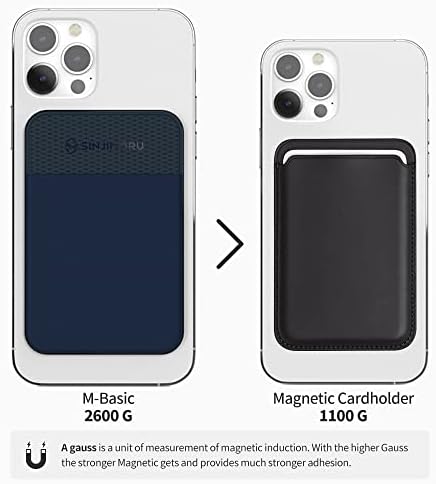Sinjimoru 2 pakovanje Basic Magnetic Wallet & Universal magnetske naljepnice, novčanik za mobitel za Magsafe sa jakim magnetnim naljepnicama
