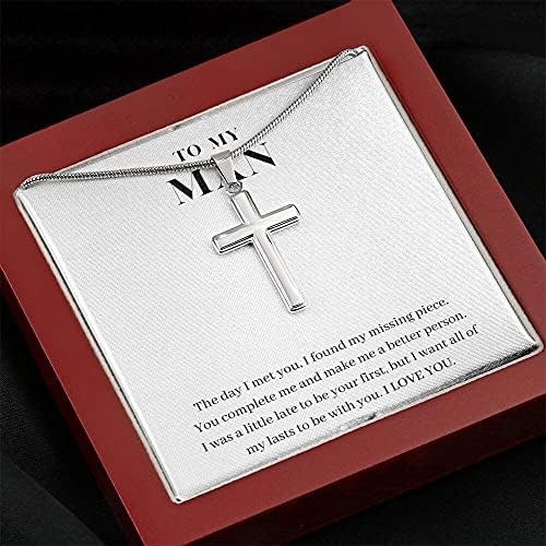 Nakit za poruke, ručno izrađena ogrlica - personalizirani poklon privjesak privjesak ogrlica, mog muškarca, dečka / muž poklon, božićni