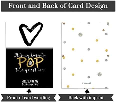 Papirna pametna stranka crna i zlatna djeveruše Scratch s paketom sa koverte od 7 prijedloga za vjenčanice uključuju sluškinja časti