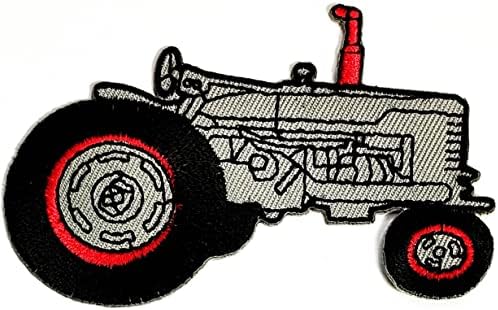 Kleenplus 3kom. Siva Tractor Patch vezena značka gvožđe na šivati na amblemu za jakne farmerke pantalone ruksaci odeća naljepnica