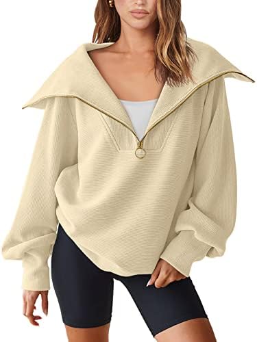 Anrabess Womens 2023 Jesen modni prevelizirani kvart Zip pulover Dukserice Hoodie za teen Girls Trendy Y2K odjeću