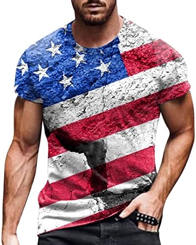 XXBR MENS PATRIOTSKI VODIČ KRATKE SHOW, 4. jula Američka zastava na vrhu Ljeto Slim Fit mišićne casual tees