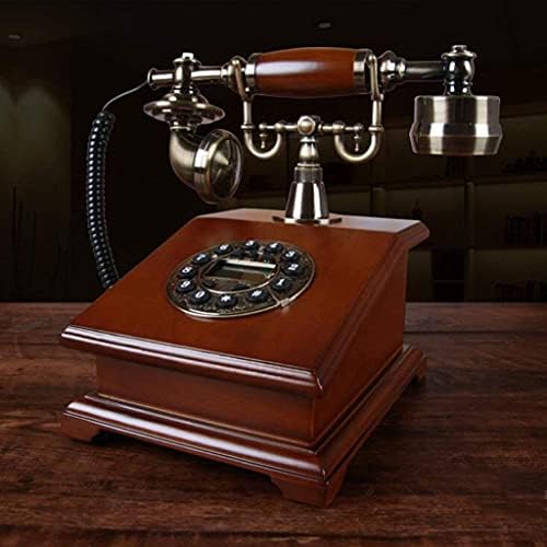 Walnuta Telefonski-antički telefon Vintage Drveni fiksni dnevni boravak Studija Retro ukrasa Uređaj Kućni uredski telefon