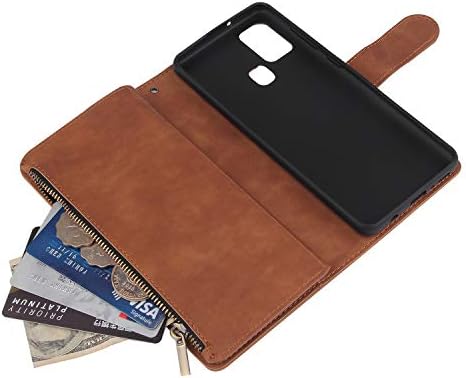 Asuwish kompatibilan sa Samsung Galaxy A21s futrolom za novčanik od kaljenog stakla zaštitnik ekrana i kožni držač za preklopne kartice