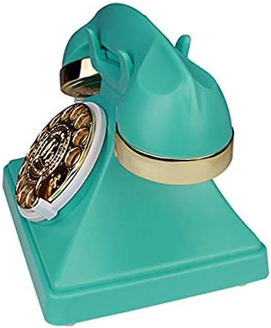 Uxzdx cujux retro telefon fiksni-rotacijski biranje telefon retro staromodno klasično metalno zvono, funkcija kabela za kućnu i dekoru, plavu