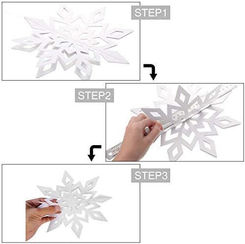 Božićni viseći ukrasi za snježne pahulje, 12pcs 3D Glittery Golden Snowflakes Viseći božićni vijenac za zimsku bijelu čudesnu turističku turističku noćnu godinu
