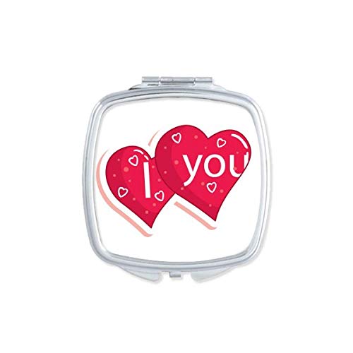 Valentinovo dvostruko srce ljubavno ogledalo prijenosni kompaktni džepni šminka dvostrano staklo