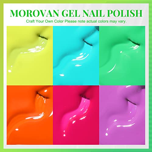 Morovan Rainbow gel komplet lakova za nokte 6 boja svijetlo žuta zelena plava ljubičasta narandžasta gel Set lakova za nokte Soak