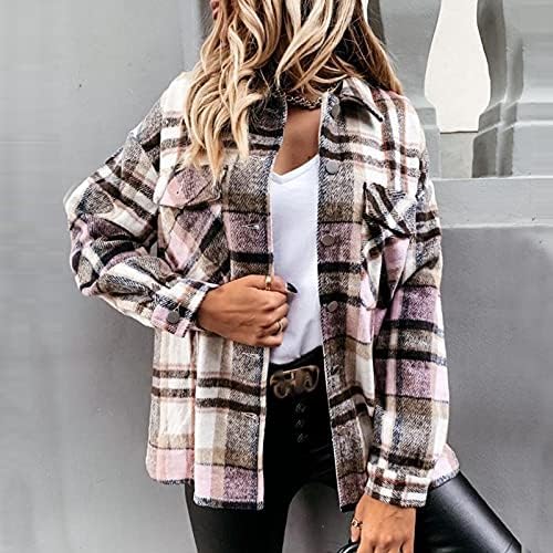 Ženska jakna od flanela plairana jakna s dugim rukavima dolje košulje kaputi casual dugih rukava Kardigan odjeća