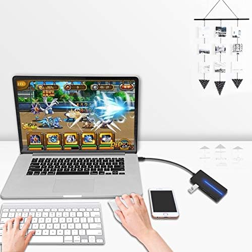 USB C Hub, USB Type-C Adapter sa 4 USB 3.0 porta za MacBook Pro, Google Chromebook Pixel i više USB C uređaja, Crna