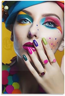 GUMEGE Beauty nokti šarena šminka za nokte, Poster kozmetičkog salona za kozmetičke nokte slika Art Print platneni zid Kućni dnevni boravak dekor dečaci ženski poklon-LYYUI 16x24inch