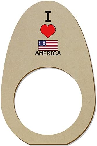 5 x 'Volim američku' drvene prstenove / držače za salvete
