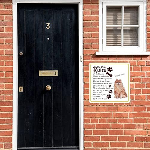 Alioyoit Funny Dog Metal Tin potpišite pravila mog psa uznemirena vješalica za vrata za kućne ljubimce s citatom psa ruralna metalna Umjetnost uznemirena zidna ploča s znakom za ograde novi kućni poklon za ljubitelje kućnih ljubimaca