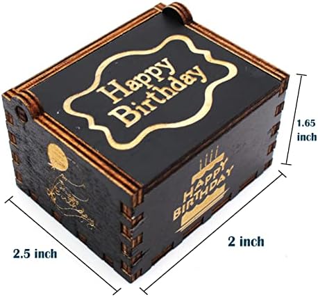 50. sretan rođendan muzički kutija - ručna ručica drvo Glazbeni poklon za žene, muškarce, mama, sestra, brat, supruga, muž, baka, djed, prijatelj, tetka, učitelj - muzika sretna rođendana pjesma - 1 set
