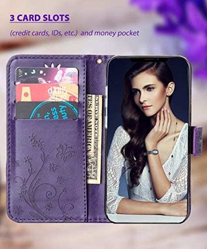 Fleee kompatibilan sa iPhone 11, novčanicom za žene i djevojke s držačem kartice PU kožom Flip futrola Kickstand zaštitni s slotovima
