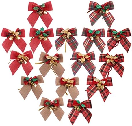 Božićni jingle zvona 8cm / 3.1 Ručno rađen božićni luk sa zvonima Xmas Mini Bowknot Craft poklon ukras božićno drvce Viseći dekor, 16 stilova