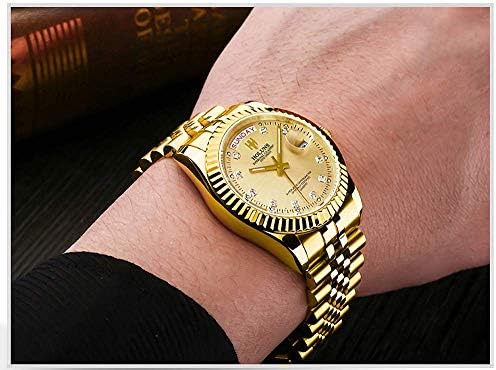 HUNRUY Muški ručni satovi sa dnevnim i datumskim luksuznim kvarcnim vodootpornim satom