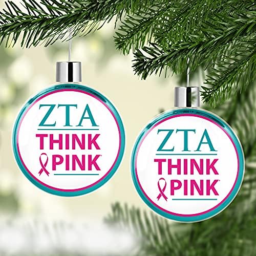 Zeta Tau Alpha sestrinstvo okrugli ravni ukras za božićnu jelku ukras za uređenje kućnih praznika na drvetu