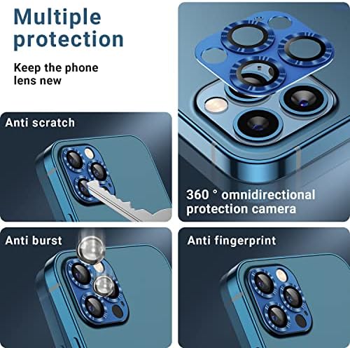 Korecase za iPhone 12 Pro Max zaštitnik sočiva kamere metalni poklopac kamere od kaljenog stakla, Jaka ljepljivost zadnje sočivo za iPhone 12 Pro Max 6.7, srebro