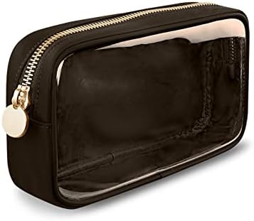 Clear mala torba za šminkanje sa patentnim zatvaračem, najlon & amp;PVC kozmetička torba Preppy TSA odobrena putna toaletna torba