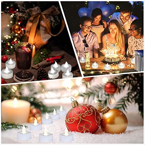 MESIYACU LED svjetla za čaj: 24 pakovanja svjetla za čaj na baterije, traju duže realistična svjetla za čaj, Treperavi električni Tealights Candles, flameless Tea Candles,dekoracija za Božić& Vjenčanje