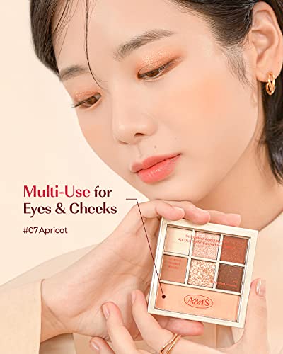 Amts Authentic Amber Glitter Eyeshadow Palette Makeup, mat Shimmer Glitter Gold metalik Korejsko neutralno smeđe sjenilo, Ultra Blendable