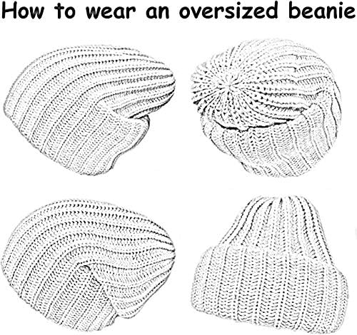Slouchy Winter Beanie Hat prevelizirani - meko vrećica Chunky pleteni šešir - toplo debela kapa za muškarce i žene